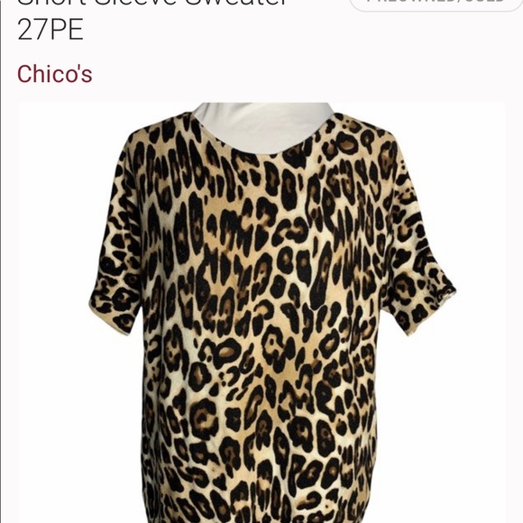 Chico’s Leopard short sleeve sweater - Picture 7 of 7